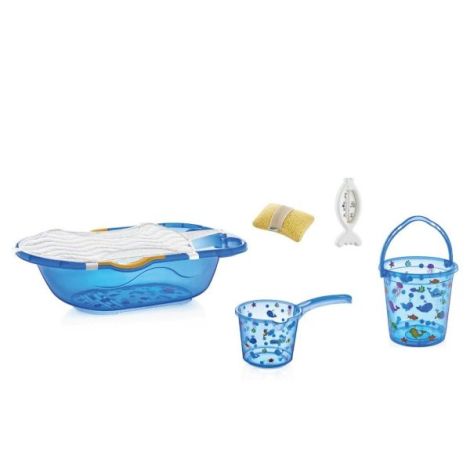 Set cadita de baie cu 6 piese BabyJem (Culoare: Bleu) - imagine 11
